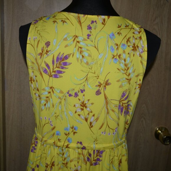 NWT C Wonder Christian Siriano Floral Yellow Summer Vacation Dress - Picture 9 of 12